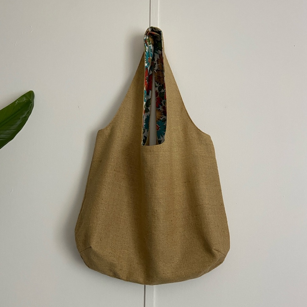 Reversible Reclaimed Fabric Tote Bag